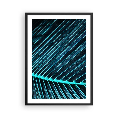 Póster en marco negro - La textura del verde - 50x70 cm