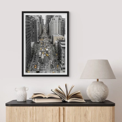 Póster en marco negro - La vida de Nueva York - 50x70 cm