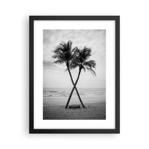 Póster en marco negro - Las eternas inquilinas de la playa - 30x40 cm