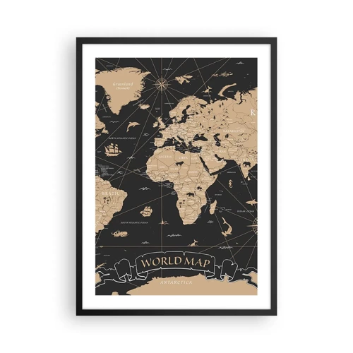 Póster en marco negro - Las fronteras de mi mundo - 50x70 cm