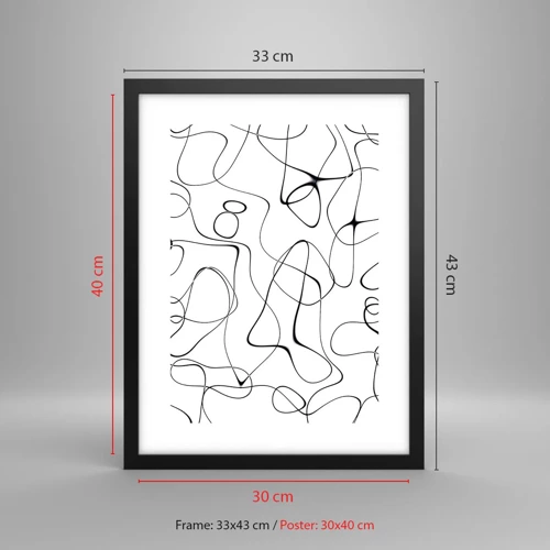 Póster en marco negro - Los caminos de la vida, las vicisitudes del destino - 30x40 cm