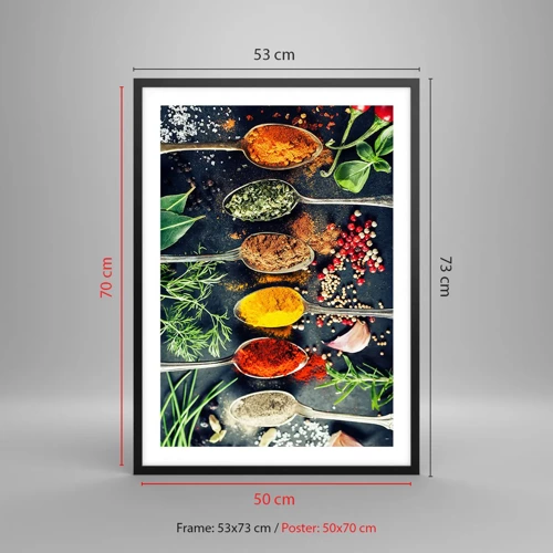 Póster en marco negro - Magia culinaria - 50x70 cm