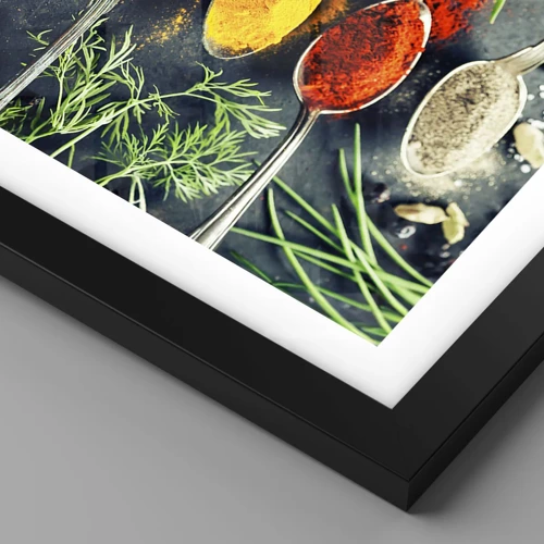 Póster en marco negro - Magia culinaria - 50x70 cm