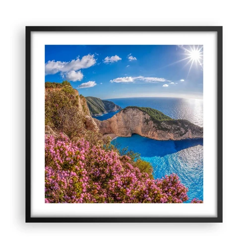 Póster en marco negro - Mis grandes vacaciones en Grecia - 50x50 cm