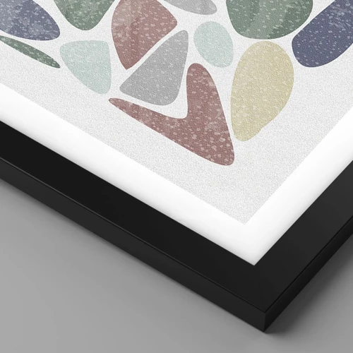 Póster en marco negro - Mosaico de colores empolvados - 50x40 cm