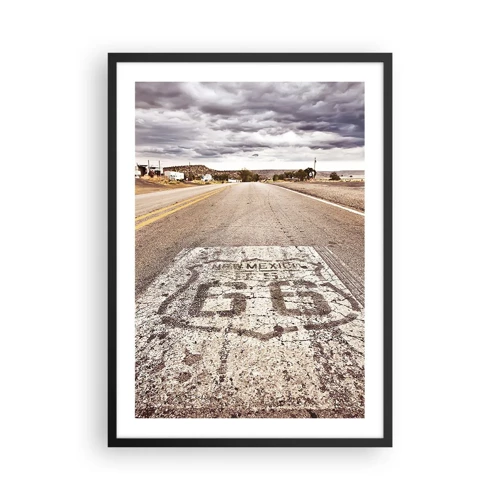 Póster en marco negro - Mother Road: una leyenda americana - 50x70 cm