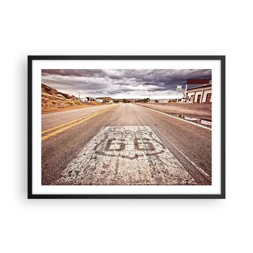 Póster en marco negro - Mother Road: una leyenda americana - 70x50 cm