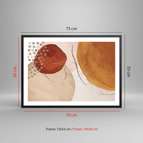 Póster en marco negro - Movimiento abstracto - 70x50 cm