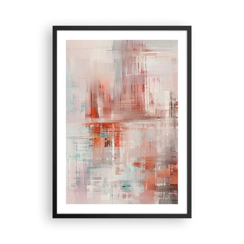 Póster en marco negro - Niebla rosa - 50x70 cm