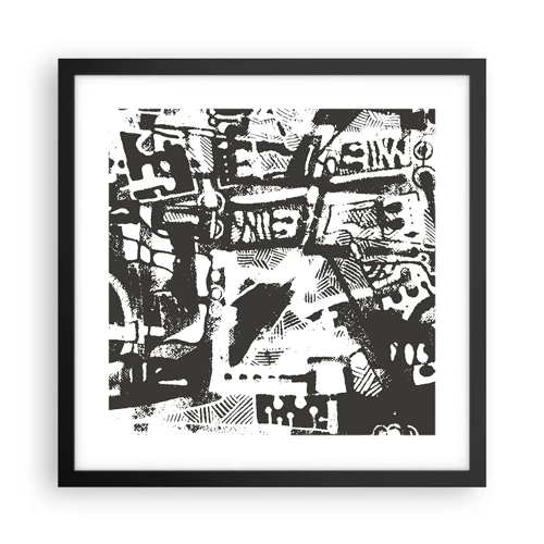 Póster en marco negro - ¿Orden o caos? - 40x40 cm