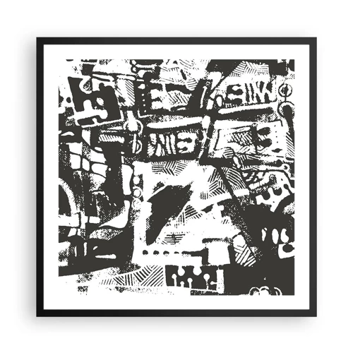 Póster en marco negro - ¿Orden o caos? - 60x60 cm