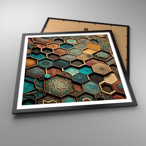 Póster en marco negro - Ornamentos árabes - 60x60 cm