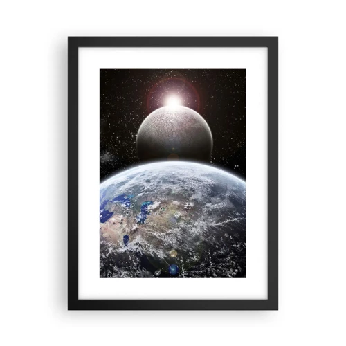 Póster en marco negro - Paisaje cósmico - amanecer - 30x40 cm