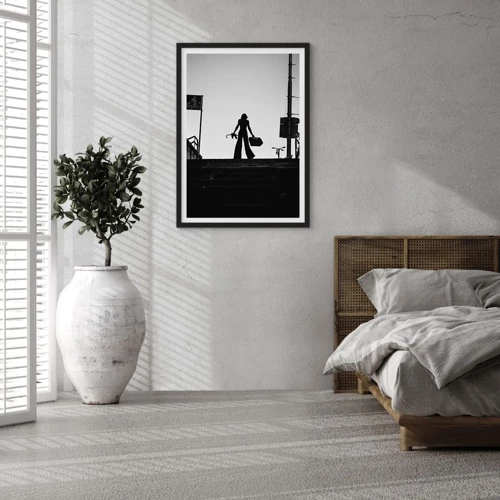 Póster en marco negro - Paseo urbano - 50x70 cm