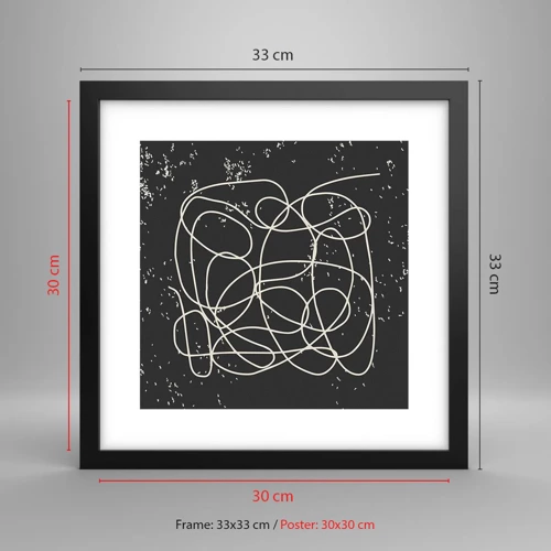 Póster en marco negro - Pensamientos errantes - 30x30 cm