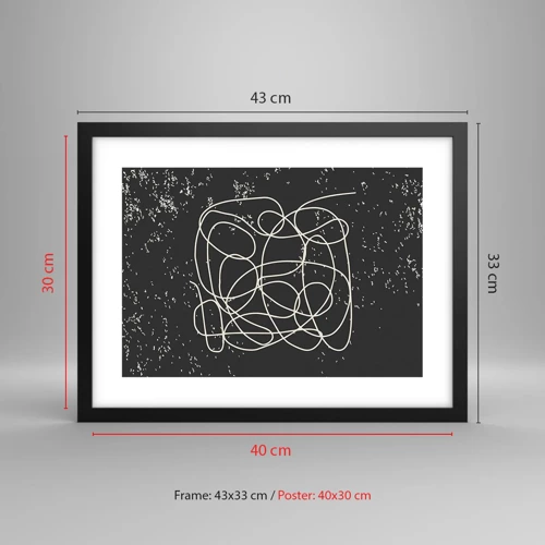 Póster en marco negro - Pensamientos errantes - 40x30 cm