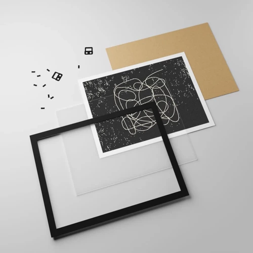 Póster en marco negro - Pensamientos errantes - 40x30 cm