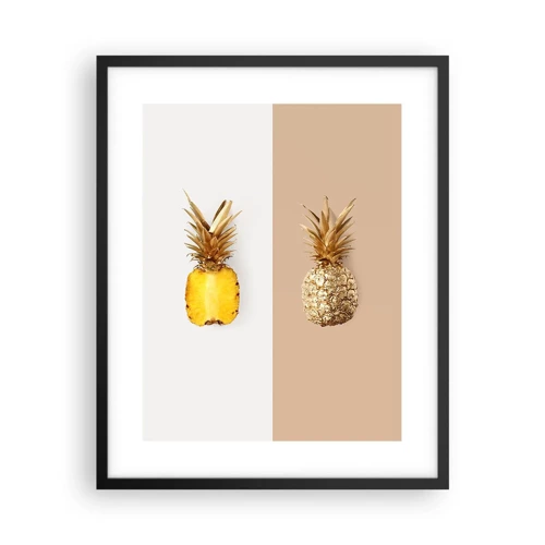 Póster en marco negro - Piña y media - 40x50 cm