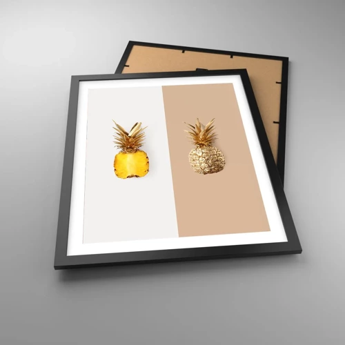 Póster en marco negro - Piña y media - 40x50 cm