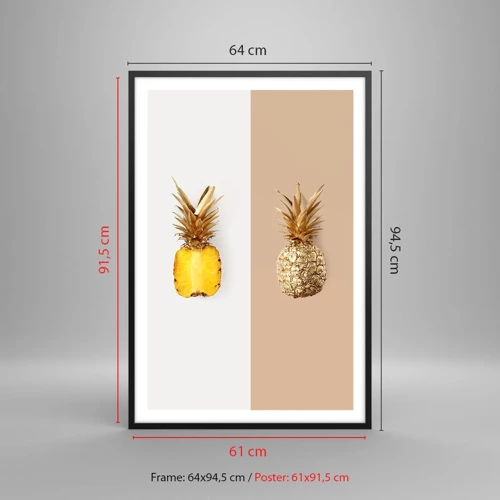 Póster en marco negro - Piña y media - 61x91 cm