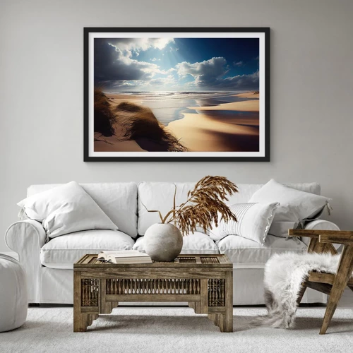 Póster en marco negro - Playa, playa salvaje - 70x50 cm