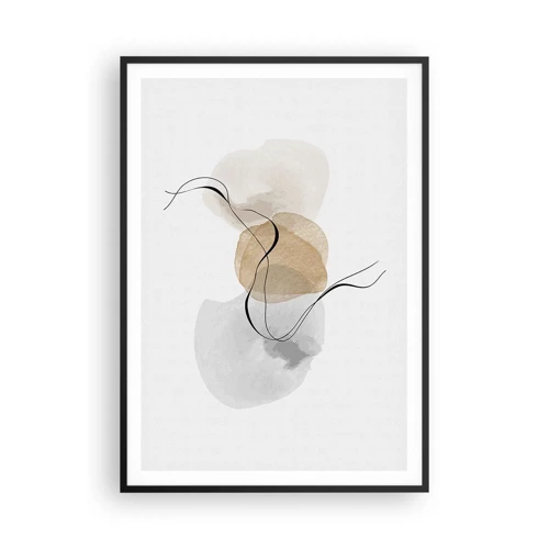 Póster en marco negro - Pompas de aire - 70x100 cm