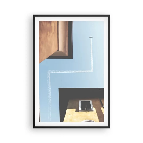 Póster en marco negro - Por encima del laberinto urbano - 61x91 cm