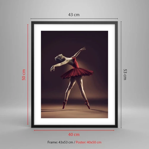 Póster en marco negro - Primera bailarina - 40x50 cm