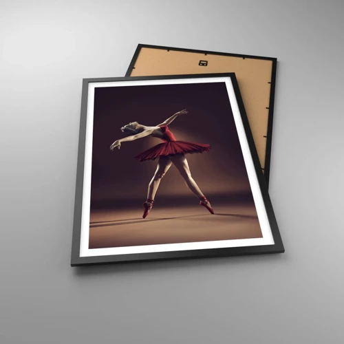 Póster en marco negro - Primera bailarina - 50x70 cm