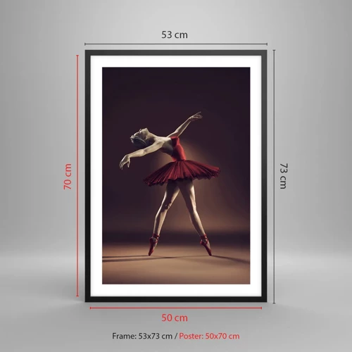 Póster en marco negro - Primera bailarina - 50x70 cm