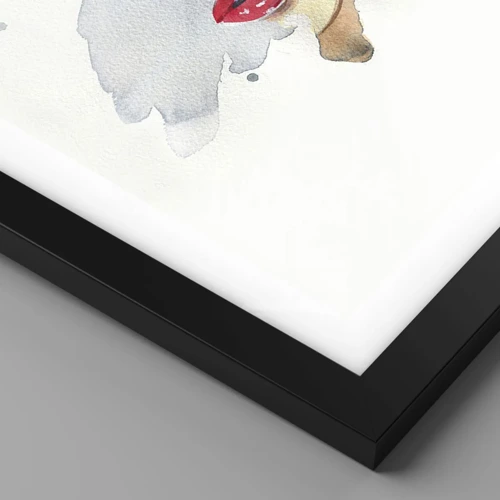 Póster en marco negro - Reflejo en una gota de agua - 30x40 cm