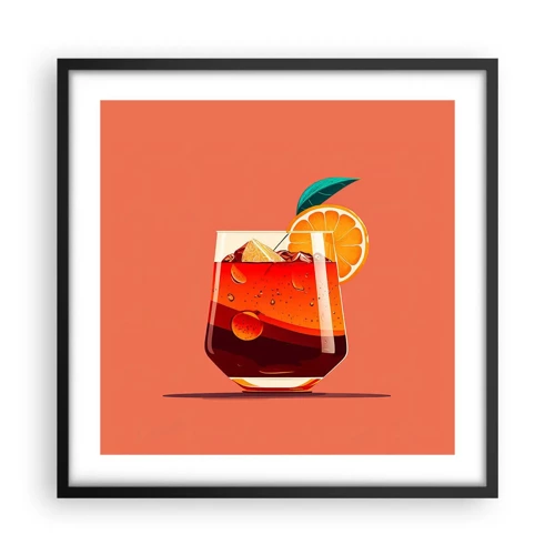 Póster en marco negro - Refresco de verano - 50x50 cm