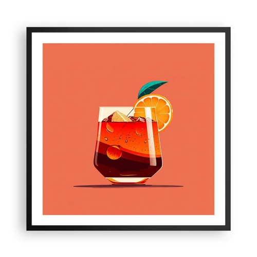 Póster en marco negro - Refresco de verano - 60x60 cm