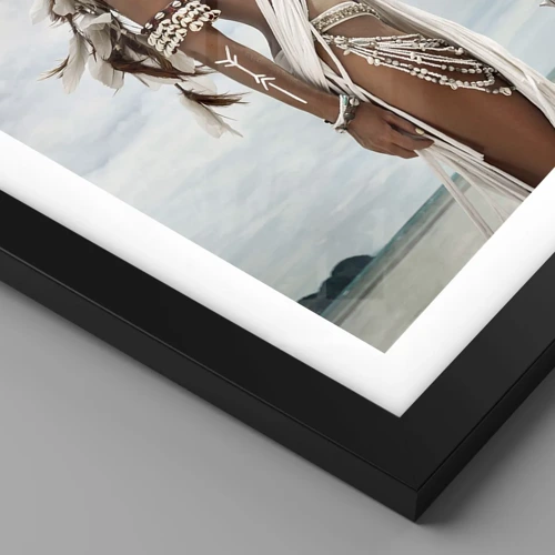 Póster en marco negro - Reina de los trópicos - 30x30 cm