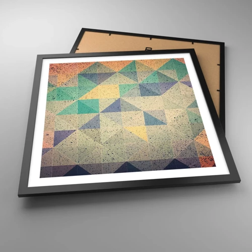 Póster en marco negro - República de los triángulos - 50x50 cm