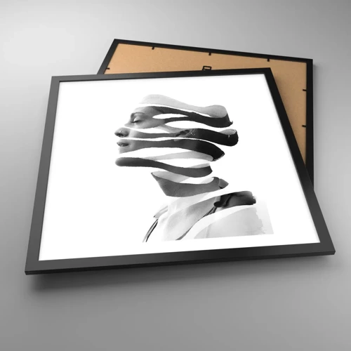 Póster en marco negro - Retrato surrealista - 50x50 cm