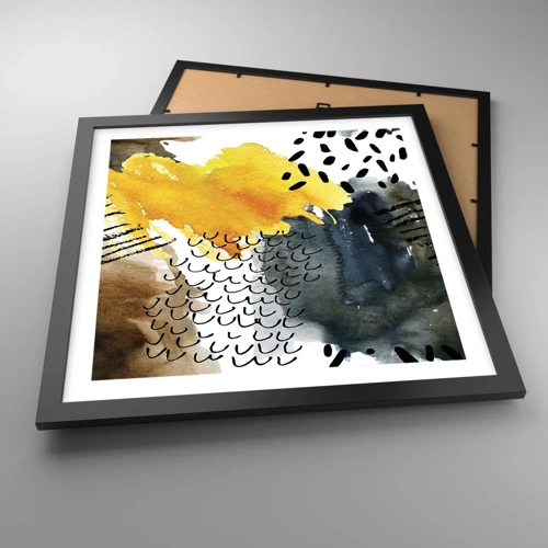Póster en marco negro - Reunión de los elementos - 40x40 cm