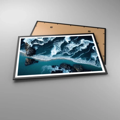 Póster en marco negro - Rodeadas por las olas - 91x61 cm