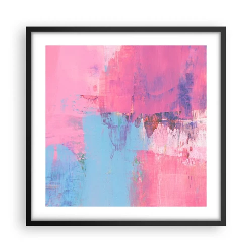 Póster en marco negro - Rosa, azul y una pizca de luz - 50x50 cm