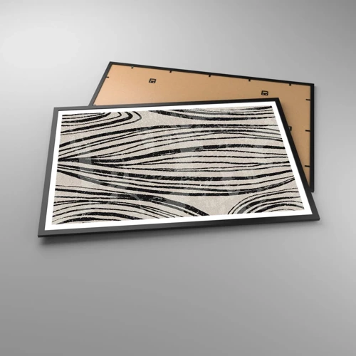 Póster en marco negro - Salpicadura de líneas - 91x61 cm