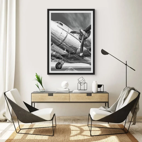 Póster en marco negro - Siempre listo para volar - 61x91 cm