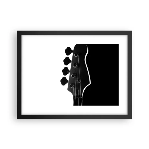 Póster en marco negro - Silencio musical  - 40x30 cm