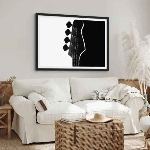Póster en marco negro - Silencio musical  - 91x61 cm