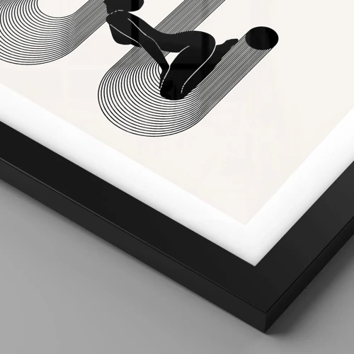 Póster en marco negro - Simetría sensual - 40x30 cm
