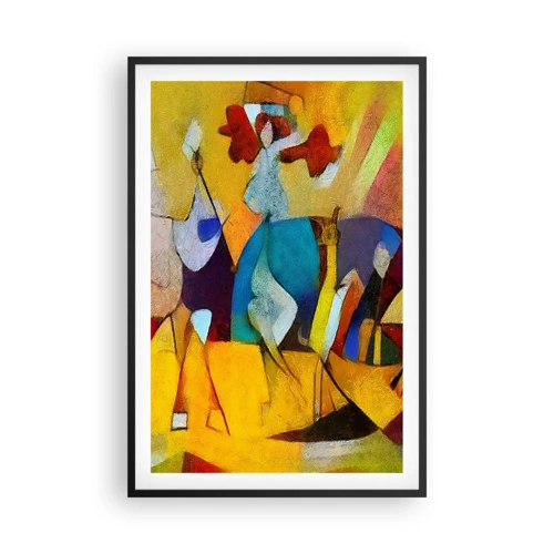 Póster en marco negro - Sol - vida - alegría - 61x91 cm