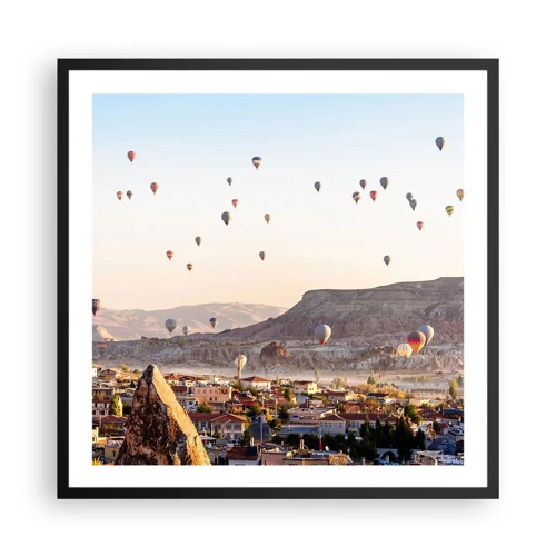 Póster en marco negro - Surcando los cielos - 60x60 cm