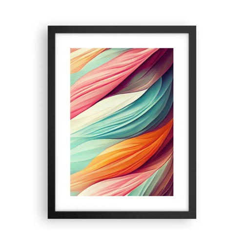 Póster en marco negro - Tejido arco iris - 30x40 cm