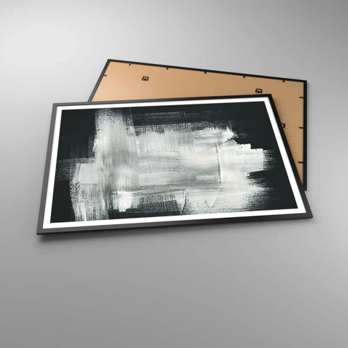Póster en marco negro - Tejido vertical y horizontal - 100x70 cm