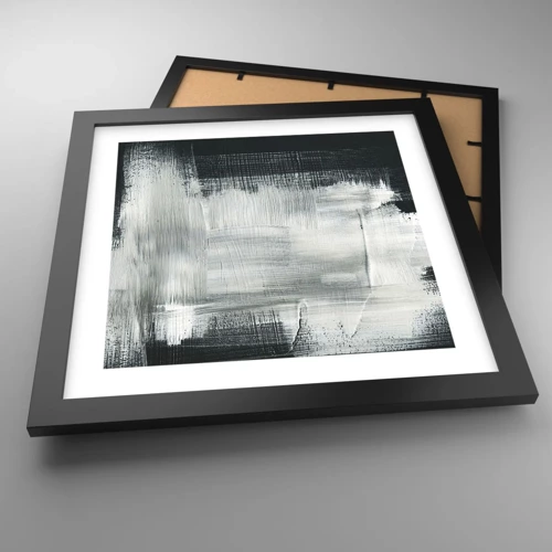 Póster en marco negro - Tejido vertical y horizontal - 30x30 cm