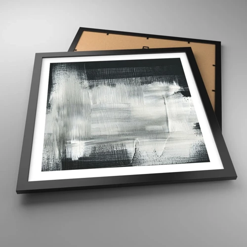 Póster en marco negro - Tejido vertical y horizontal - 40x40 cm